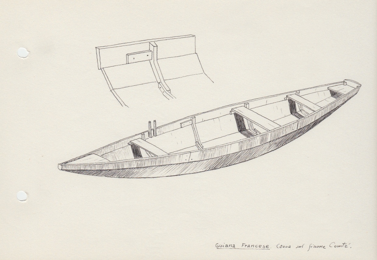 096 Guyana Francese - canoa sul fiume Comte'